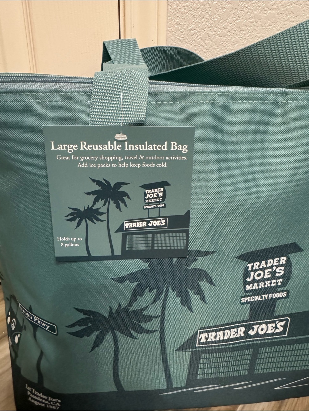 Trader Joe's Teal Insulated Grocery Tote - Picture 5 of 5